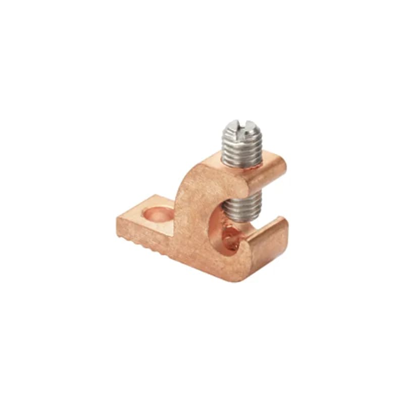 The LICC4-22-C Copper Lay-In-Lug, one-hole, is used for quick installation of a continuous grounding conductor. The wide wire range-taking capability minimizes inventory requirements. Copper body lugs are UL Listed for direct burial in earth or concrete.