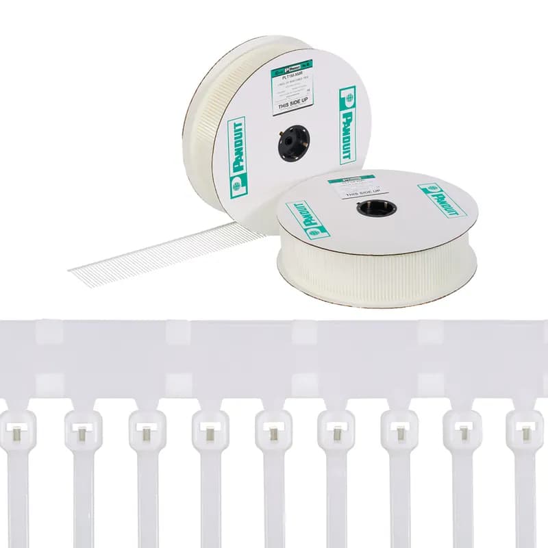 Reel-Fed cable tie for PAT3S system, standard cross section, 11.3 (287mm) length, nylon 6.6, natural.
