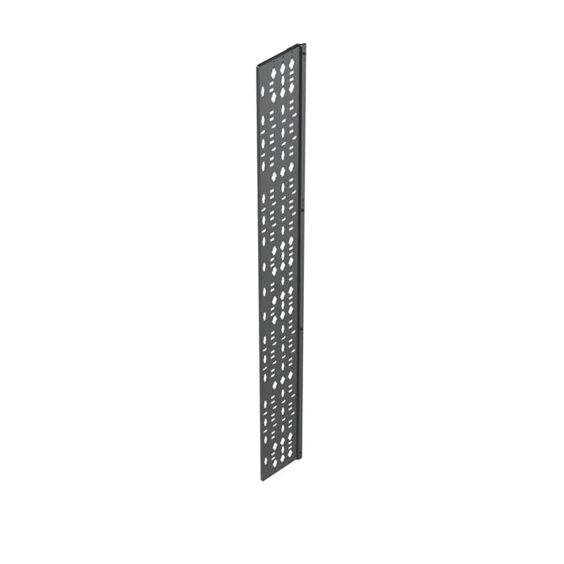 The cable management bracket is designed for use on any Net-Access S-Type Cabinets. It is 6 inches wide and full length. It can be used for 42 RU through 51 RU cabinets. It is black.