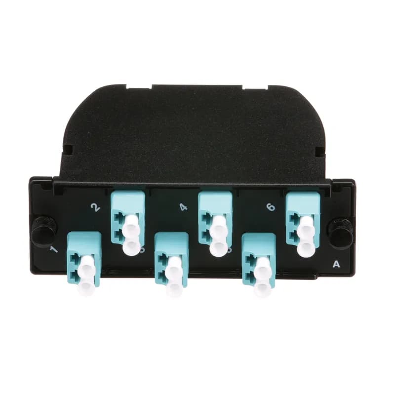 OM3 12-FIBER TOTAL, STANDARD LOSS, SC DUPLEX ADAPTER (COLOR AND SPLIT SLEEVE DICTATED BY FIBER TYPE), MODIFIED METHOD A (FLIPPED-PAIRS)