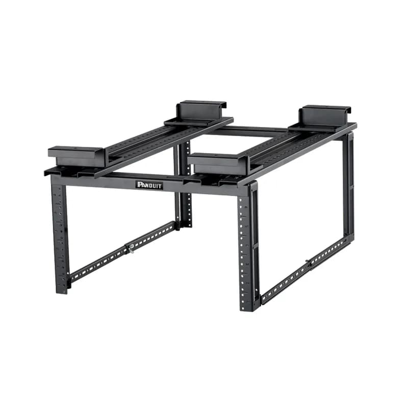 Panduit PZLRB4P6 - The PanZone 4-Post Overhead Distribution Rack expands rack space above a rack or cabinet to maximize space in data centers and telecommunications rooms. The overhead rack can mount to most overhead racks or cable trays, or be suspended from the ceiling in numerous configurations. The 4-Post distribution rack enables the deployment of zone areas for greater scalability and quicker server deployments. The 4-Post overhead rack is 6RU, made of steel, and is black.