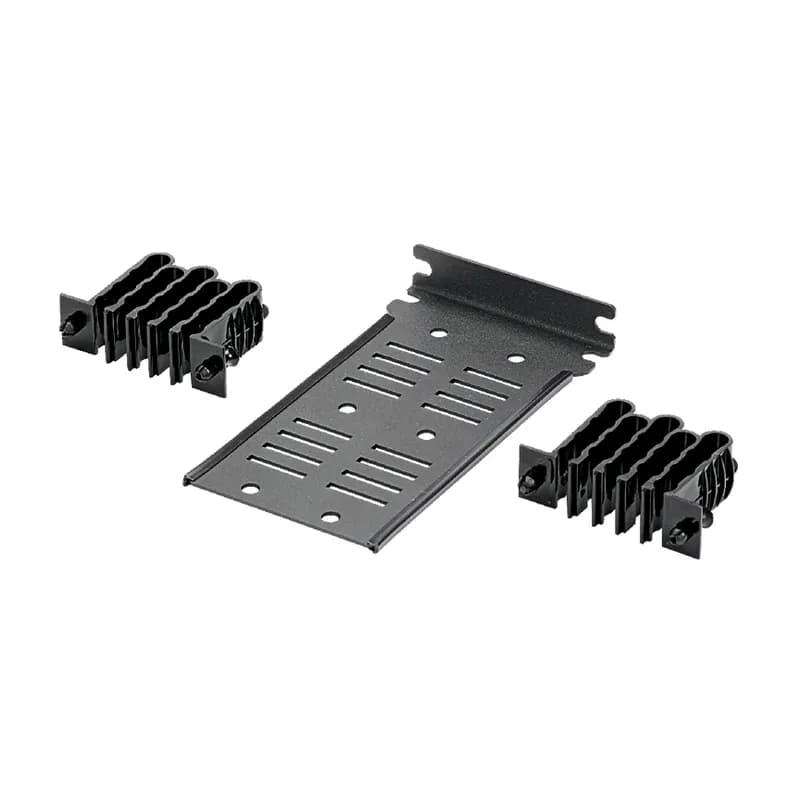 Panduit FLEX-CM18S - The HD Flex Universal Rear Cable Manager includes two 18-position transition managers with a screw mount bracket. It is black.