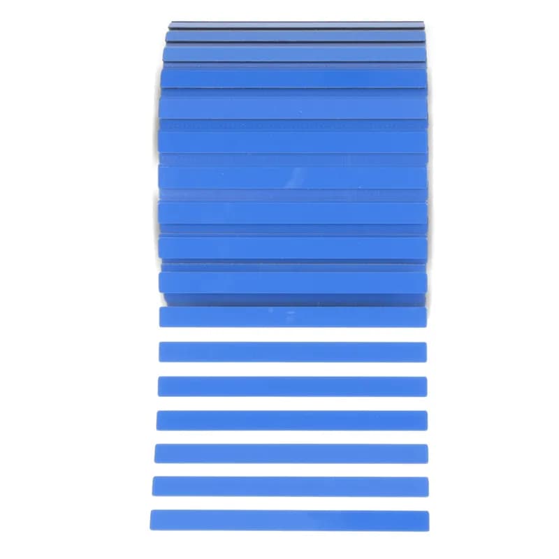 Thermal transfer raised panel component label, 3.79" W x 0.30" H,blue, 1 label/row, 500 pc. package quantity.