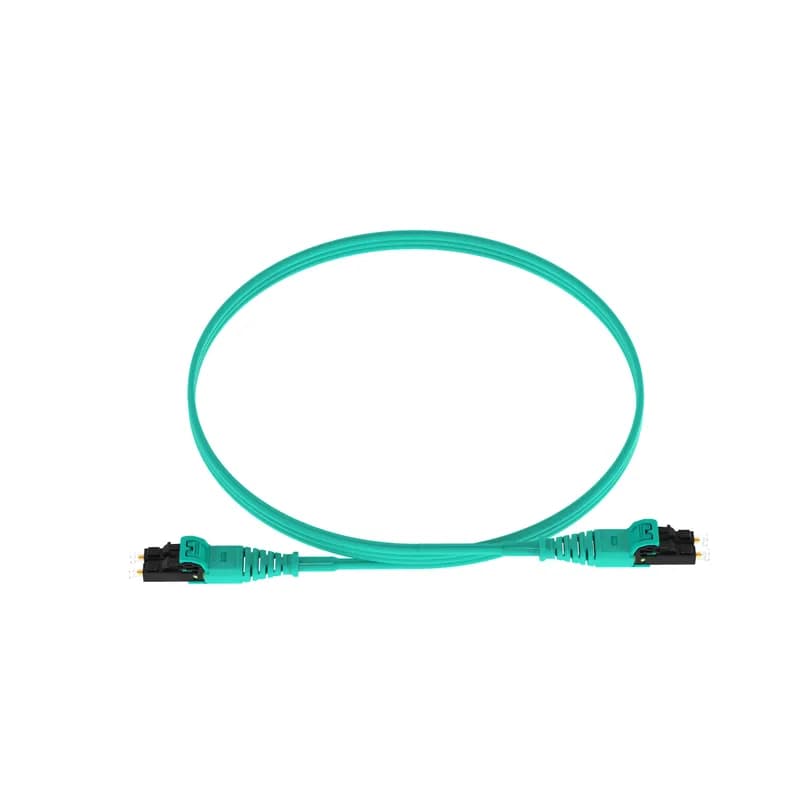 The duplex fiber patch cord is OM4 with a 1.6mm jacket. It is Riser (OFNR) rated and features LC Push Pull connectors. It has standard insertion loss and is 1 meter in length.