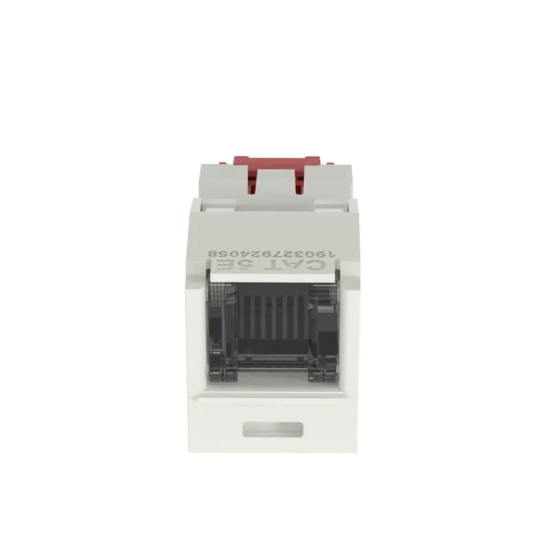 The Mini-Com Cat 5e UTP RJ45 Spring-Shuttered TG Jack Module is designed to terminate 4-pair, 22-26 AWG twisted pair cable. Each module is 100% factory tested to exceed industry standard performance requirements. The integrated spring-shuttered door keeps dust and debris out of unmated RJ45 jack modules. Each jack is individually serialized for traceability and is compatible with Mini-Com Modular Patch Panels and Faceplates. The jack module is off white.