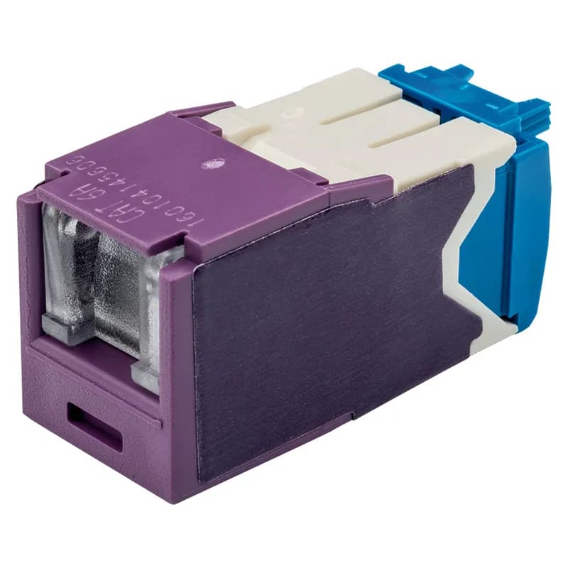 The Mini-Com Cat 6A UTP RJ45 Spring-Shuttered TG Jack Module is designed to terminate 4-pair, 22-26 AWG twisted pair cable. Each module is 100% factory tested to exceed industry standard performance requirements. The integrated spring-shuttered door keeps dust and debris out of unmated RJ45 jack modules. Each jack is individually serialized for traceability and is compatible with Mini-Com Modular Patch Panels and Faceplates.
