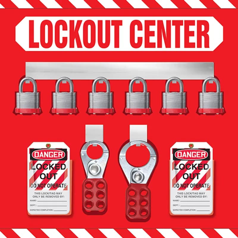 Panduit PSL-1010 - Lockout Tagout, 6, Padlock Shadow Board Kit, 14" x 14".