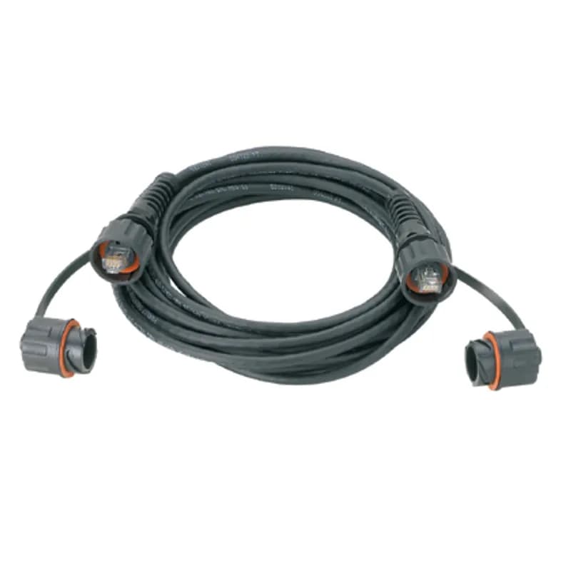 Panduit IUTP6X1MBL - The IndustrialNet Cat 6A Unshielded Patch Cord is constructed of industrial grade, 24 AWG, U/UTP, twisted pair, stranded, CMR cable with IP67 industrial bulkhead modular connector with protective cap. It is designed to support high-flex applications and is rated for 600 V panel or on-machine applications where space is shared with high voltage power cables. The patch cord is 1 meter in length and black.