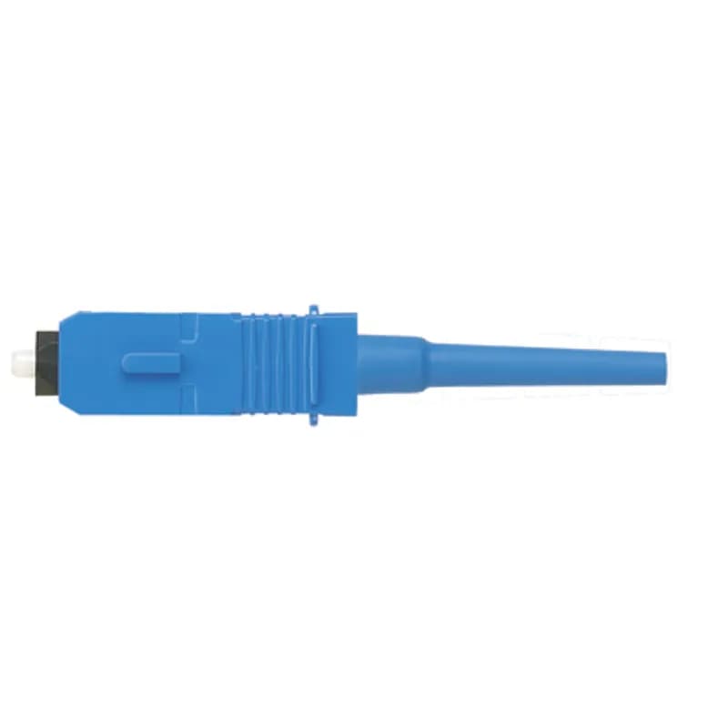 The OptiCam SC Fiber Optic Connector is a singlemode 9/125?m OS1/OS2 duplex fiber connector, intended for 900-micron tight-buffered fiber installation. Field termination can be done in about two minutes using the OptiCam 2 Termination Tool. The pre-polished fiber endface eliminates time-consuming field polishing, reducing installation costs. The SC connector has a natural-colored body with a blue-colored backbone, outer housing, and 900?m boot. Sold as a pack of 100.