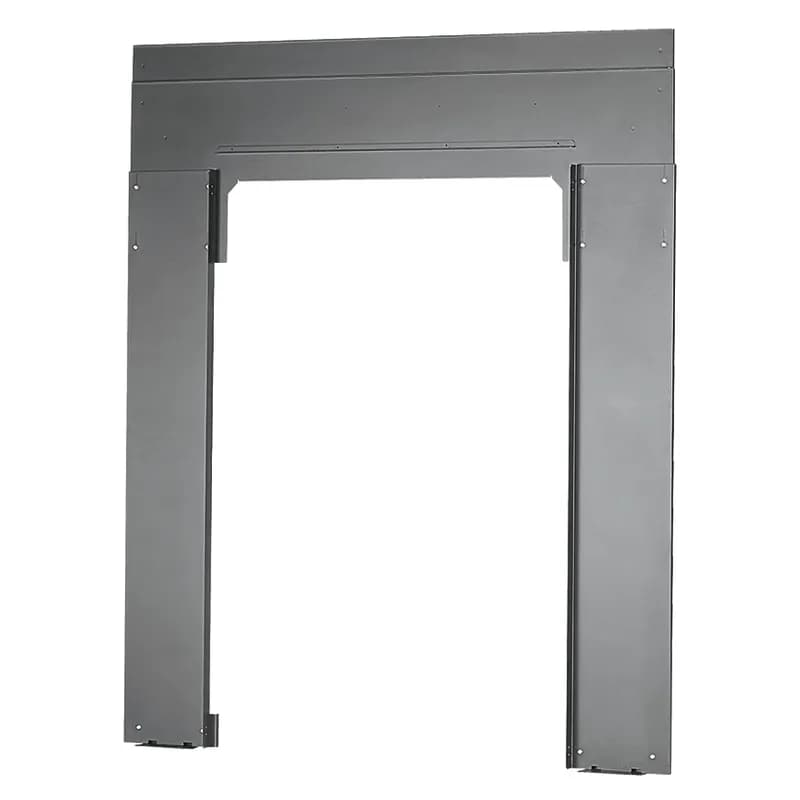 The Net-Contain Sliding Door Frame Adapter works with cabinet-supported cold aisle and hot aisle containment systems to manage temperatures in the data center. The adapter is used for a 6-foot (1800mm) aisle, works with cabinets that are 42 or 45 RU tall, and is white.