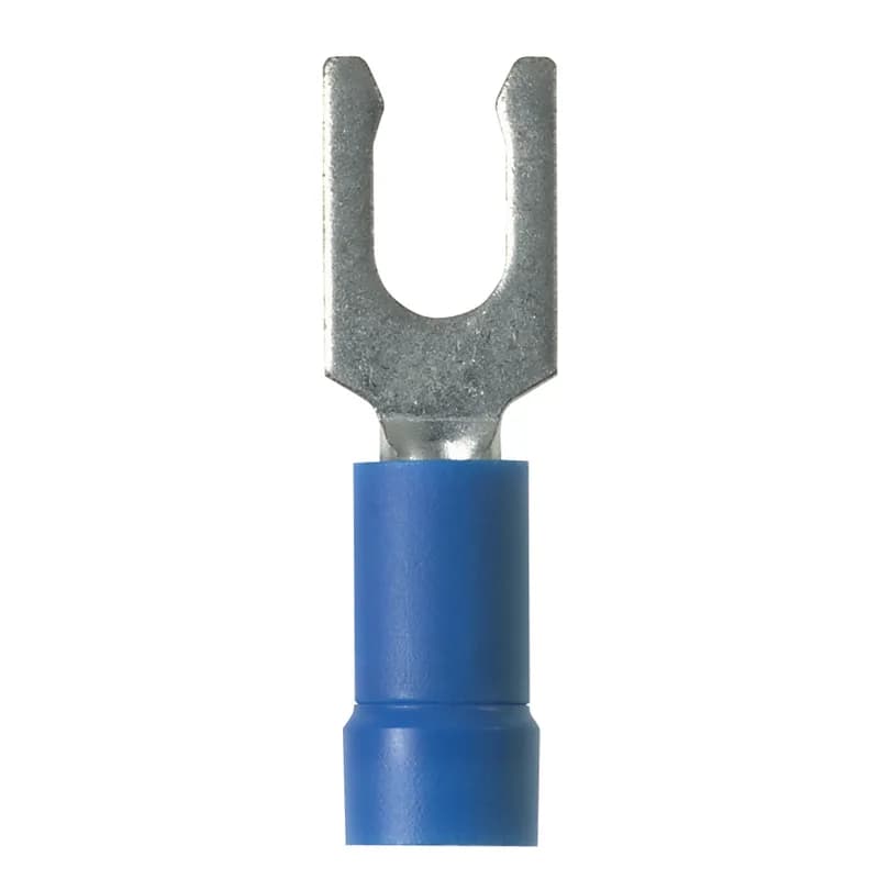 Panduit EV14-10LFB-Q - StrongHold Locking Fork Terminal, vinyl insulated, 16 - 14 AWG, #10 Stud Size.