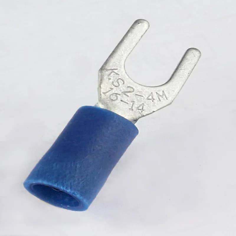 StrongHold Narrow Fork Terminal, vinyl insul, 16 - 14 AWG, #8 Stud Size