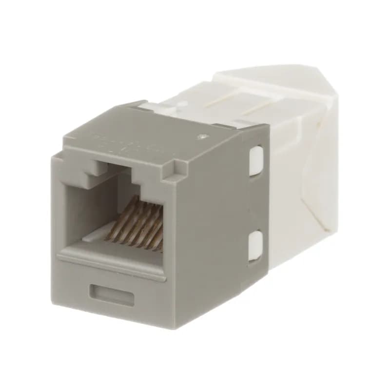 Panduit CJLR688TGIG - The Mini-Com Cat 6 UTP RJ45 Left/Right 45 Angled TG Jack Module is designed to terminate 4-pair, 22-26 AWG twisted pair cable and improves cable routing to jacks in tight spaces. Each module is 100% factory tested to exceed industry standard performance requirements. TG style termination eliminates the need for a termination tool. Each jack is individually serialized for traceability and is compatible with Mini-Com Modular Patch Panels and Faceplates.