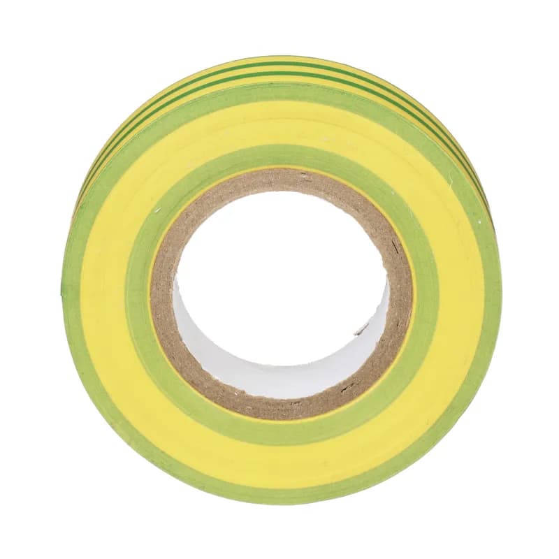 StrongHold ST15-075-66GRYL General Purpose PVC Electrical Tape has non-corrosive and pressure-sensitive adhesive, which eliminates the need for heat, moisture or other catalysts during application. Its high elongation provides excellent conformability properties and it is .75" x 66' x .005 in size. It is yellow with green stripes in color and comes individually cellophane wrapped. Suitable as primary insulation when used for splicing up 600 Volts or 80?C (176?F).
