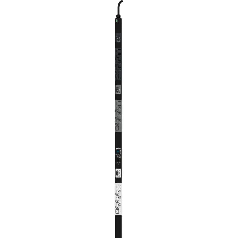 Panduit P24F11M - This Panduit G5 Monitored Per Outlet PDU features (18) C13 and (6) C19 outlets. It is a 30 amp, 415 V, three phase PDU with an IEC 60309 3P+N+E 6h 30A (IP67) input plug and a 10 foot (3m) power cord.