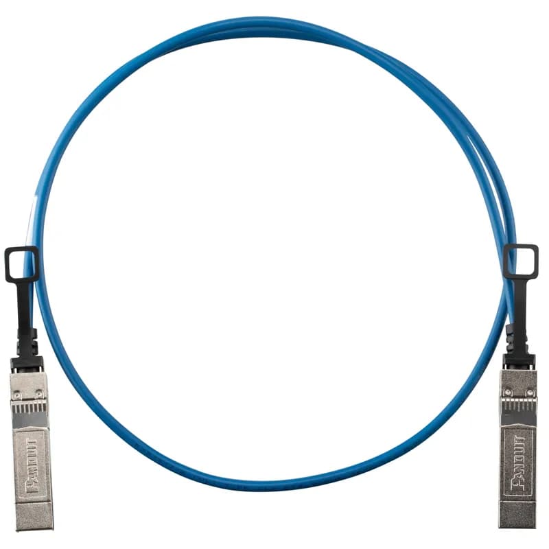 This direct attach passive copper cable assembly features 25G factory-terminated SFP28 passive modular connectors on each end. The high-speed, 2-pair assembly has twinaxial cable, is blue in cable color, 30AWG and 1.5 meters in length.
