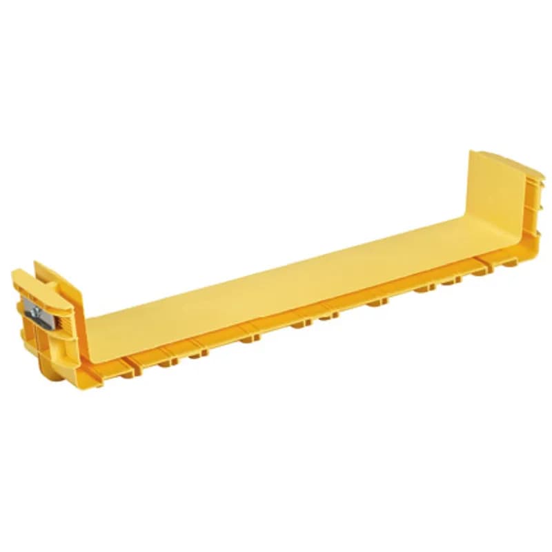 Pre-assembled 24in x 4in QuikLock coupler quickly joins two sections of channel and/or fittings. Mechanically attaches without tightening bolts. Bolts release using 3/8in nut driver to allow coupler to be removed if necessary, Yellow, 1 piece.