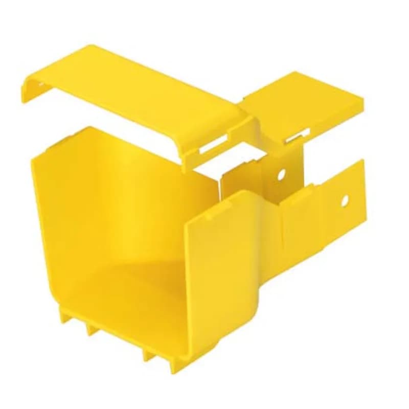 The FiberRunner Fitting and Cover attaches a 4x4 FiberRunner fitting or channel to a 2x2 FiberRunner fitting or channel.