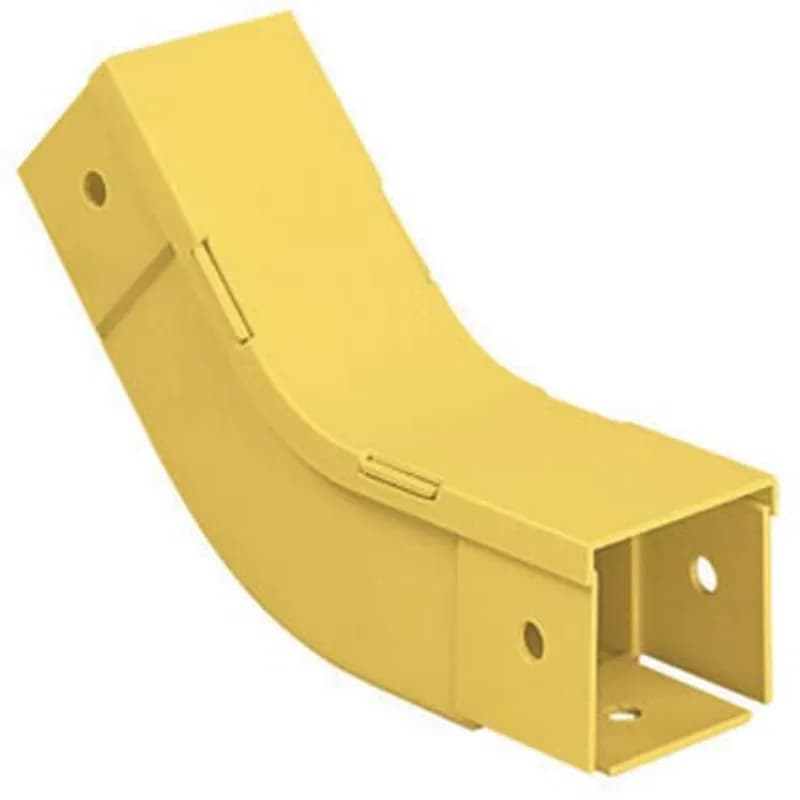 The FiberRunner 2x2 Inside Vertical creates a 45 upward angle from a straight horizontal run. It is used with outside vertical 45 angle fitting FOV452X2LYL to change the level of a straight horizontal run.