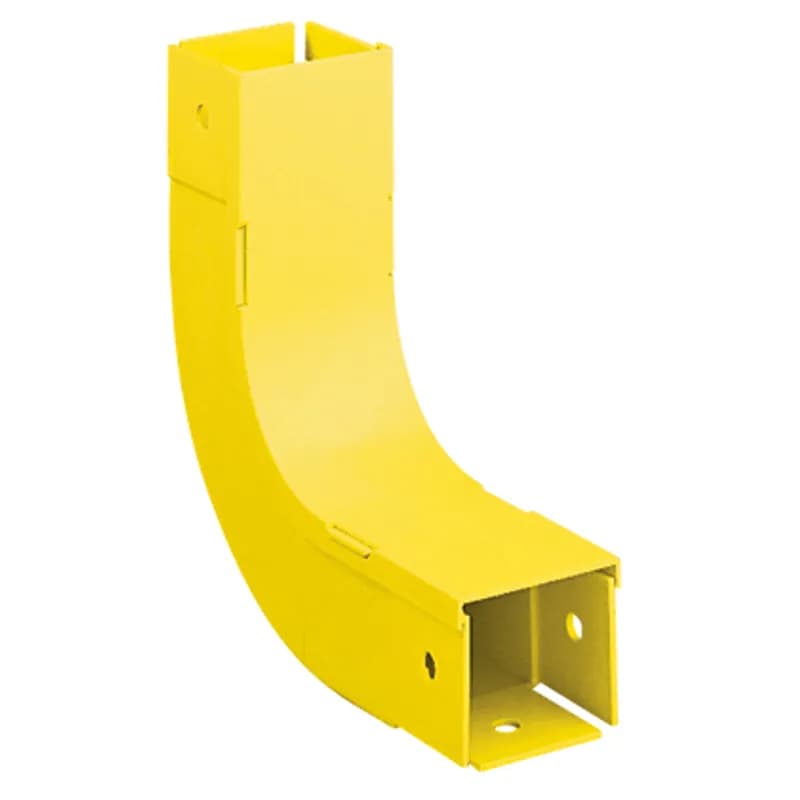 The FiberRunner 2x2 Inside Vertical attaches to a channel to create a 90 upward angle from a straight horizontal run. It is used with outside vertical 90 angle fitting FOVRA2X2LYL to change level of a straight horizontal run.