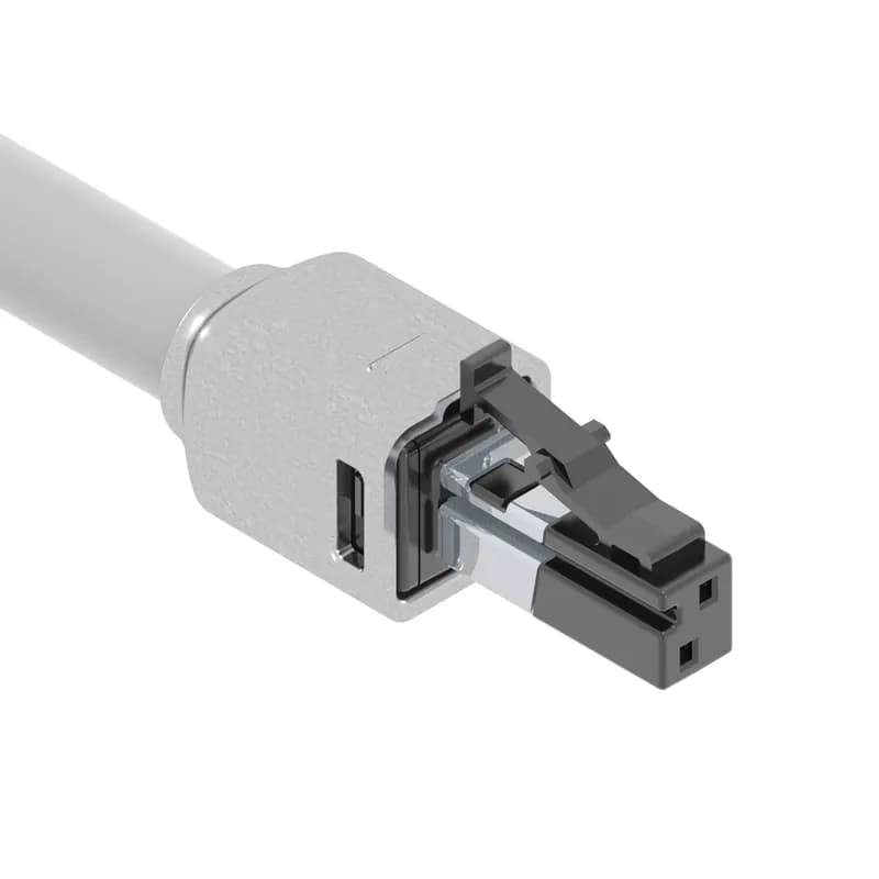 The Single Pair Ethernet Shielded Connector provides simple field-termination to 18 AWG 1-pair shielded copper cable that is compliant with ANSI/TIA-568.5 (draft) SP1 and IEC 61156-13 and -14 (draft) standards. The plug complies with IEC 63171-1 Type 1 standard and provides IP20 performance according to IEC SC48B standard.