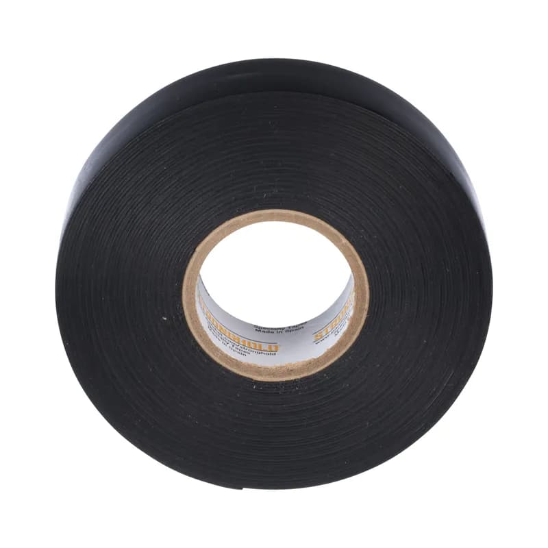 Panduit ST130-100-30BK - StrongHold ST130-150-30BK Rubber Insulating Tape is designed for high voltage jobs with a 130 C emergency overload temperature. It is linerless which allows for quick and easy application and is self-bonding. This tape produces a void-free build-up and has great chemical resistance. The base is made of an Ethylene Propylene Rubber and is 1.5 x 30 in size. Comes 1 roll to a box, and 30 rolls per case.