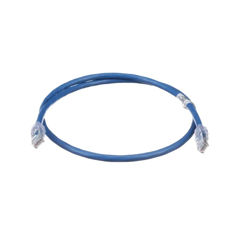 The TX6A 10Gig Cat 6A UTP Patch Cord is a 24-Foot, 0.250-inch (6.4mm) diameter, Grey cord constructed of 24 AWG, unshielded, twisted pair, solid, CM cable with high-performance modular plugs. Its solid foil tape limits alien crosstalk, ensuring 10 Gb/s transmission. The tangle-free latch prevents snags and ensures a fast release, streamlining moves, adds, and changes. Enabled with RapidID, the product has pre-installed barcodes for simple port mapping using RapidID software.