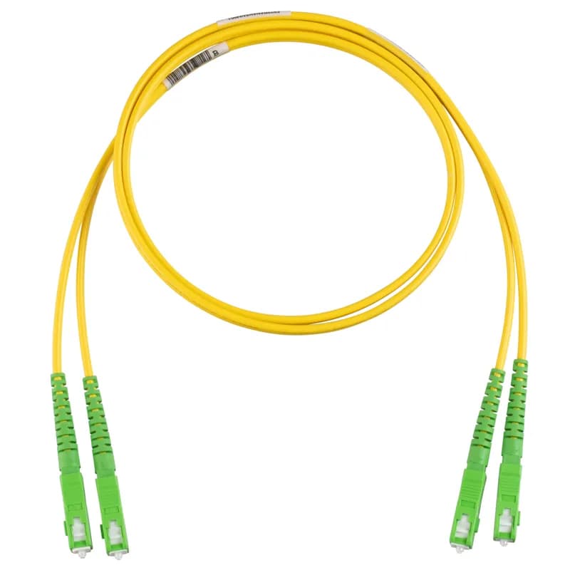 OS2, 2 Fiber 1.6mm Patch cord, Riser, LC/APC to SC, Standard Polarity, Standard Insertion Loss - 7 Meters