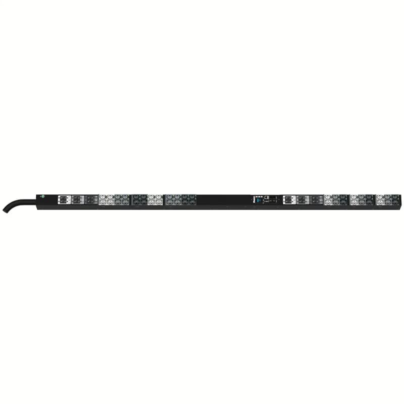 This Panduit G5 Monitored & Switched per Outlet PDU features (21)C13/C15, (21)C13/C15/C19/C21 outlets. This PDU is designed with combination outlets which allows the receptacle to be used as an C13/C15/C19 or C21 outlet. It is a Dual Rated 60/63 amp 415V three phase PDU with an IEC 60309 3P+N+E 6h 60/63A (IP44) input plug and a 10 foot (3m) power cord.