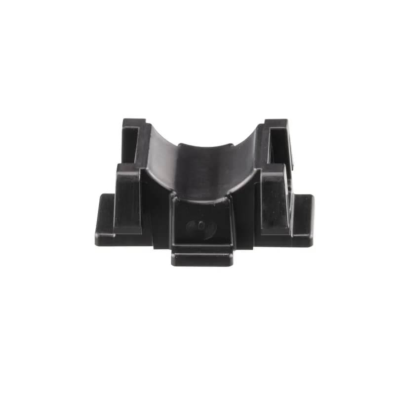 The Panduit TCM1X63-D350 is designed to mount to a customer-supplied frame or bracket with an open pocket sized 0.94" x 0.60" (23.8mm x 15.3mm). This mount is designed to pair with a cable tie for final securing around a wire bundle. It is especially designed for securing battery power cables 2 AWG (35mm ) to 2/0 (70mm ). Black in color, this is made of a heat stabilized, UV resistant nylon and comes in packages of 500 pieces.