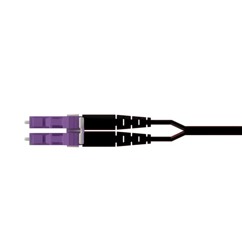 The duplex fiber patch cord is OS1/OS2 with 1.6mm cable zipcord jacket. It is Plenum (OFNP), features LC Duplex connectors, has standard insertion loss and is 30 meters in length. This cord is Keyed G - Violet on both LC Duplex connection ends as part of a keyed cabling systems that provides an additional layer of physical security, mating only with matching keyed components. The cable jacket color is violet.