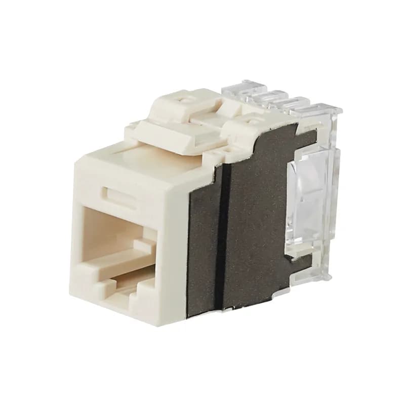 Panduit NK6X88MIW-Q - The NetKey Cat 6A UTP RJ45 Punchdown Keystone Jack Module is designed to terminate 4-pair, 22-26 AWG twisted pair cable. Each jack is 100% factory tested to exceed industry standard performance requirements. Contacts are plated with 50 microinches of gold for superior performance. Jacks are individually serialized, and are compatible with keystone interfaces such as NetKey Faceplates, Modular Patch Panels, and Surface Mount Boxes. The module is off white and includes 25 per package.