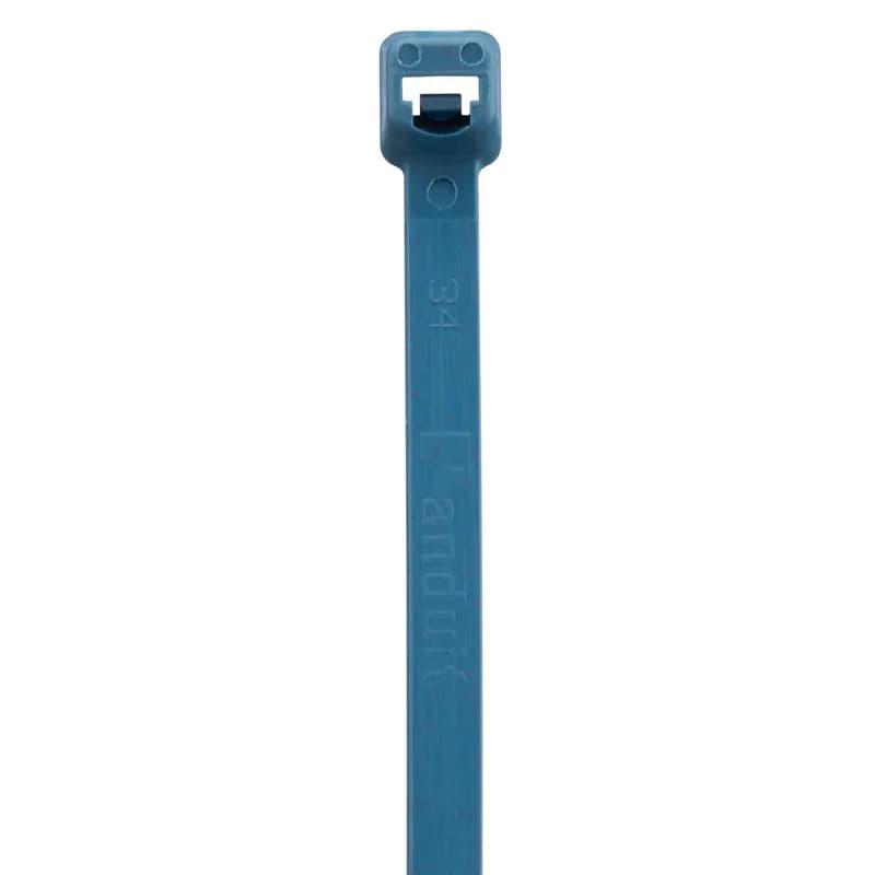 Panduit PLT4S-C96A - Panduit PLT4S-C96A Metal Detectable Cable Ties are designed to help the food and beverage industries meet product manufacturing safety Stds. Featuring metal impregnated material, these cable ties are identifiable by metal detection equipment. Additionally, their antimicrobial properties help to reduce the growth of bacteria, fungus and mold on the surface of the part only. Std cross section, 14.4 (366mm) length. Made of Metal Detectable Nylon 6.6, blue in color, and come in packages of 100.