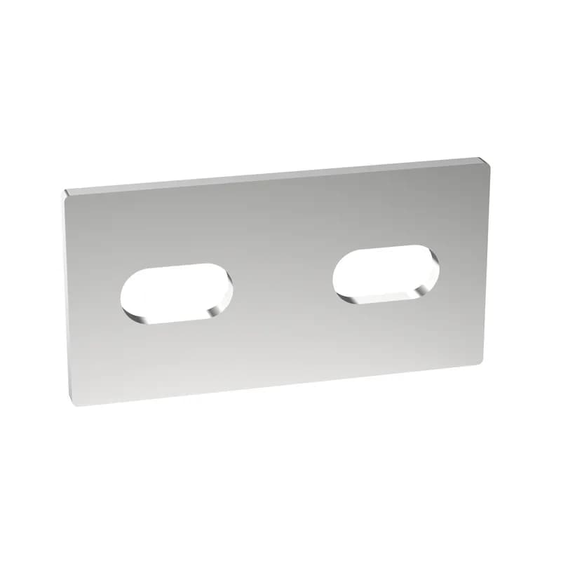 The two-hole splice bar is available in an electro zinc finish. The splice bar is designed for forming the smaller inside radius for horizontal basket tray sweeps (refer to instruction sheet for application guidance). This splice is sold in packs of 12 pieces. Hardware (PWBHKEZ) for securing the bar to the basket wire is sold separately.