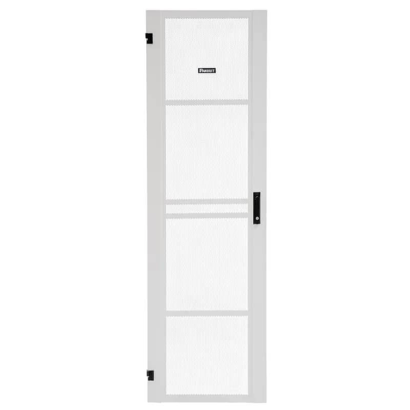 Panduit XGL-DRSH648W - FlexFusion XGL, Single Hinged Door, Mechanical Key Lock, 80% Perforation, 600 x 48RU, White