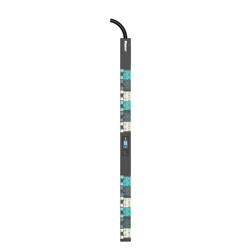 EL2P MS PDU, 63/60 AMP, (24)C13/C15, (24)C13/C15/C19/C21, IEC 60309 3P+N+E 6h 63A/60A (IP44), BLACK