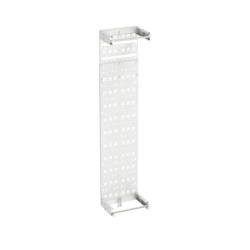 The vertical tie-off panel is a 4-post rack accessory that compliments the 4-Post Rack System, effectively creating a pathway for permanent link cable in enterprise applications. The panel has expandable height to work with 45 RU and 52 RU racks. Extendable depth to match the depth of the vertical cable manager being used . Made of steel and comes in black.