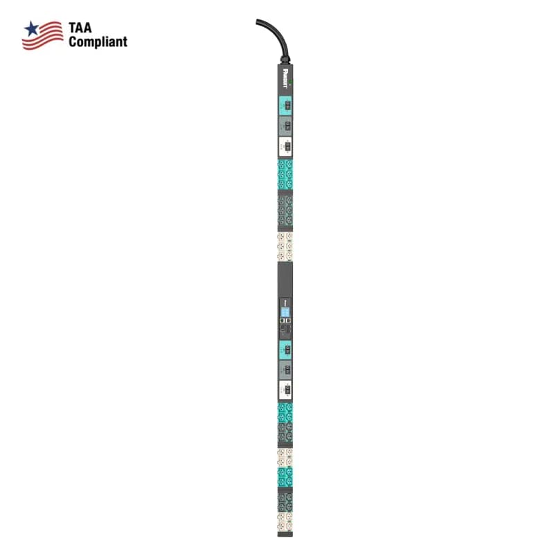 Panduit E42G05LTAA - TAA EL2P MSPO PDU, 30/32 AMP, (21)C13/C15, (21)C13/C15/C19/C21, IEC 60309 3P+N+E 6h 30A/32A (IP44)-3M, BLACK