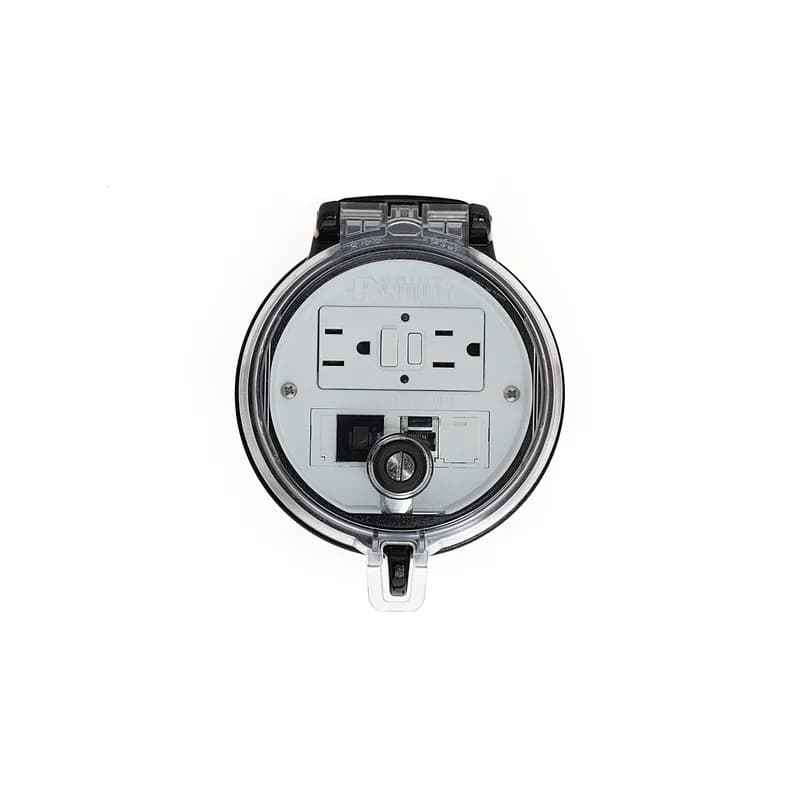 Panduit DAP4BC-G5-6 - Data Access Port, 4in. Base, GFCI Outlet, CAT 6 Coupler, 5 Amp Breaker