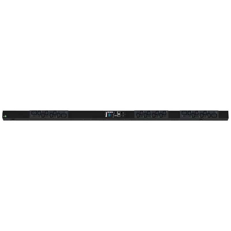 Panduit P24E04G - The Panduit™ G6 Monitored Switched PDU features (20) C13 and (4) C19 outlets. It is a 16 amp, 230 V, single phase PDU with an IEC 60309 2P+E 6h 16A (IP44) input plug and a 10 foot (3m) power cord. The PDU is black.