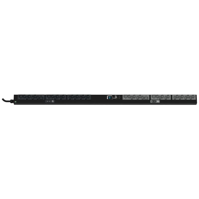 Panduit P44E07G - The Panduit™ G6 Monitored Switched PDU features (38) C13 and (6) C19 outlets. It is a 32 amp, 230 V, single phase PDU with an IEC 60309 2P+E 6h 32A (IP44) input plug and a 10 foot (3m) power cord. The PDU is black.