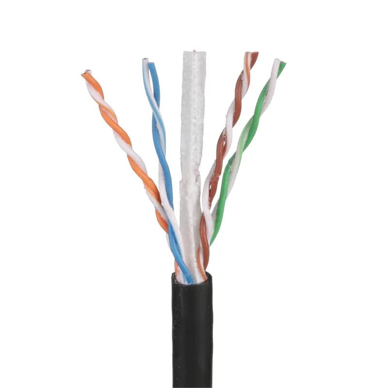 Panduit PUO6C2204BL-CEG - Category 6 OSP cable shall meet the ANSI/TIA-568.2-D Category 6 component standard. The conductors shall be 22 AWG construction with polyolefin insulation. The cable shall have a gel-filled construction to prevent moisture migration in wet applications and a wide temperature range for extreme weather environments. The copper conductors shall be twisted in pairs, separated by a pair separator and covered with a UV- and abrasion-resistant polyethylene (PE) jacket.