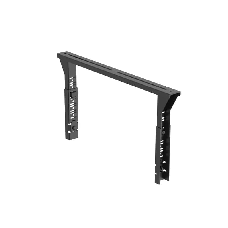 Panduit PWB18FRTBBL - The Stacking Trapeze Bracket attaches to 18 inch (450mm) wide Wire Basket Pathway to support a second tier of 4x4, 6x4, and 12x4 FiberRunner channel or Wire Basket pathway up to 12". It adjusts 6.5 inches (165mm) to 9.5 inches (241mm) over the top surface of the bottom Wire Basket Pathway. It is offered in black powder-coat.