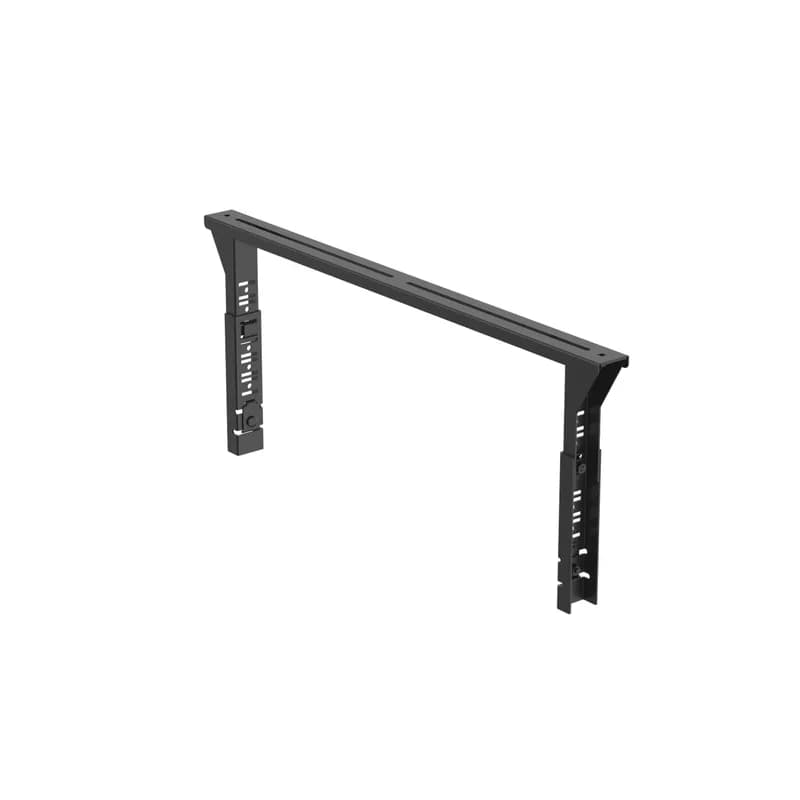 Panduit PWB24FRTBBL - The Stacking Trapeze Bracket attaches to 24 inch (600mm) wide Wire Basket Pathway to support a second tier of 4x4, 6x4, and 12x4 FiberRunner channel or Wire Basket pathway up to 12". It adjusts 6.5 inches (165mm) to 9.5 inches (241mm) over the top surface of the bottom Wire Basket Pathway. It is offered in black powder-coat.