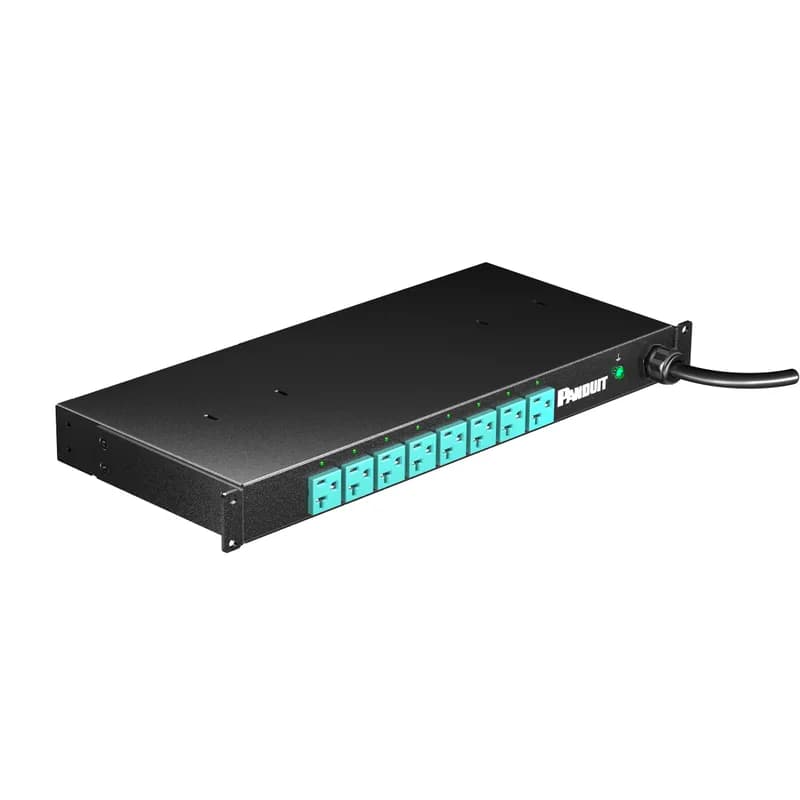 Panduit E08E15L - EL2P MS PDU, 20 (16) AMP, (8)5-20R, NEMA 5-20P-3M, BLACK