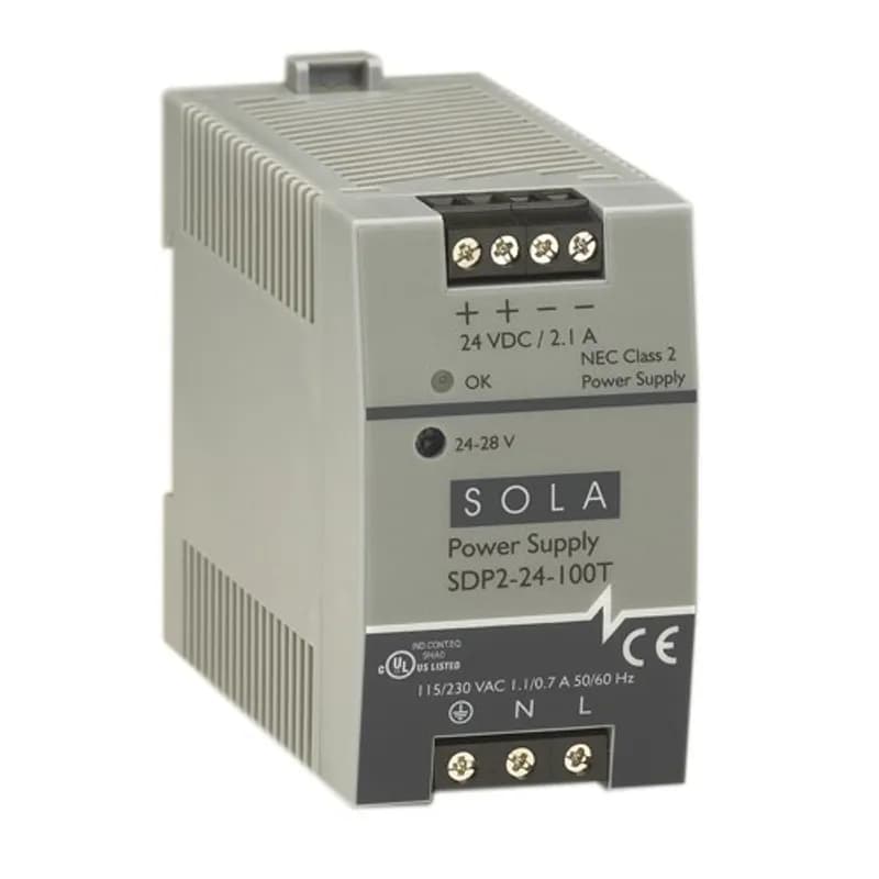 SDP Series Low Power DIN Rail Power Supplies, Input Voltage: 85-264 Vac, 90-375 Vdc, Output Voltage: 24 -48 Vdc , Frequency: 47-63 Hz, Output Current Rating 2.1 A