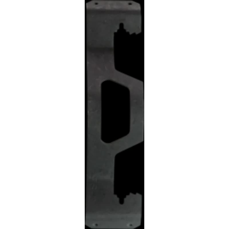 FS3 is a conduit clip for electrical conduit/cable applications. It is made of spring steel with a black phosphate finish and black color. The clip is 4.350 in long and 1.250 in wide, with a thickness of 0.035 in. Load capacity is listed as 50 lbs vertical wire, 25 lbs vertical flange, and 100 horizontal flange.