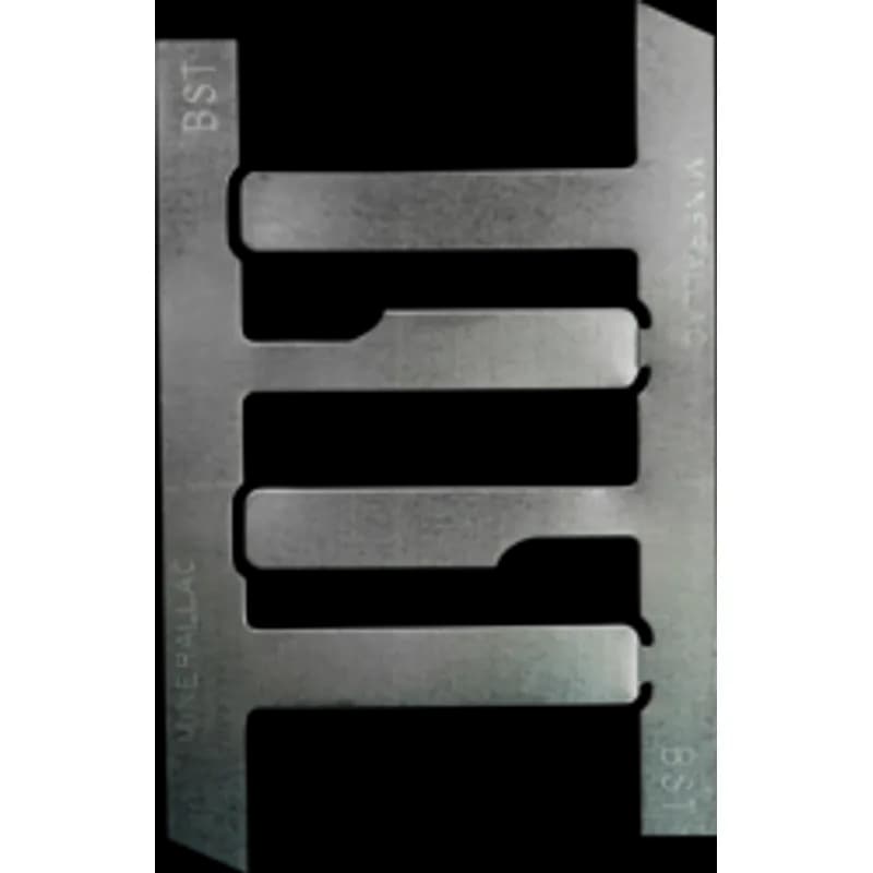 This is a screwless electrical box mount for supporting an electrical box with drywall. It is made of pre-galvanized steel and has a stamped construction. The design is one-piece break-away and is intended to prevent box pullout. Listed dimensions include a trade size of 5.25 x 3.50 x 0.023 and leg length of 2.50 in with a leg width of 0.50 in.