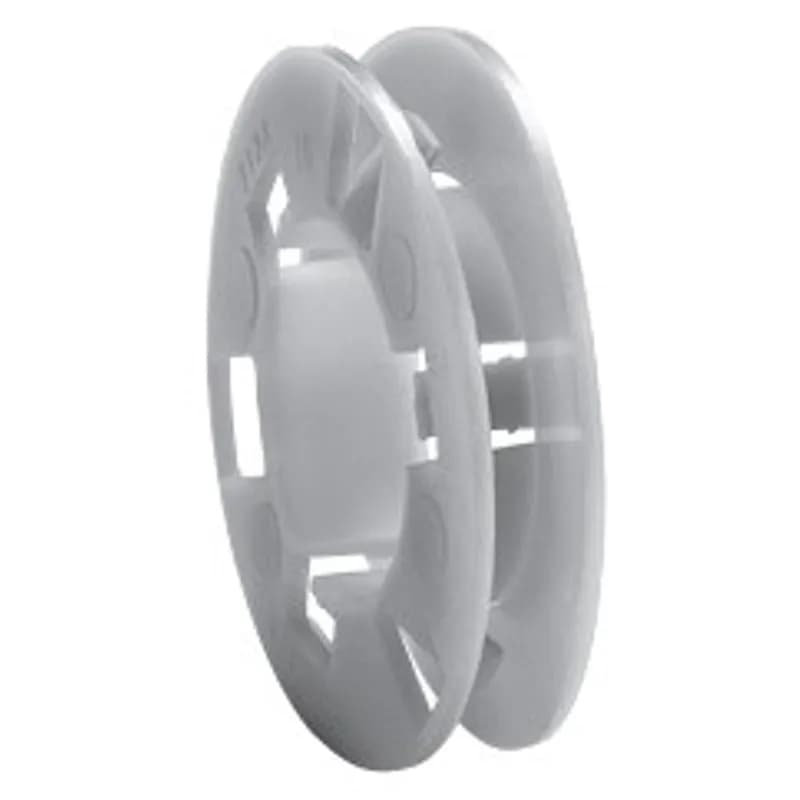 A universal plastic grommet for metal studs. It is made of engineered plastic and is yellow. The sheet lists it as one-size-fits-most and notes it is easy to install with no tools required.
