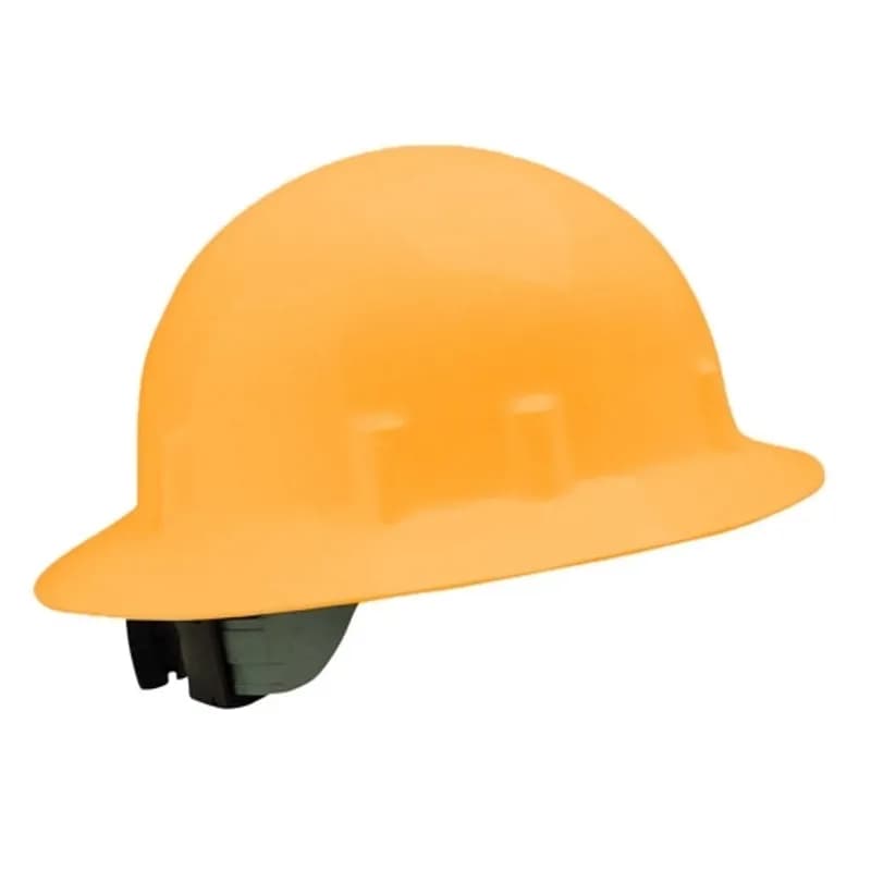 Minerallac Company 29424 - Blockhead hardhat with ratcheting suspension designed for all-day use. It has an 8-point adjustable ratcheting suspension and a wide brim. The shell color is Hi Viz Orange and the hat size is one size fits most.